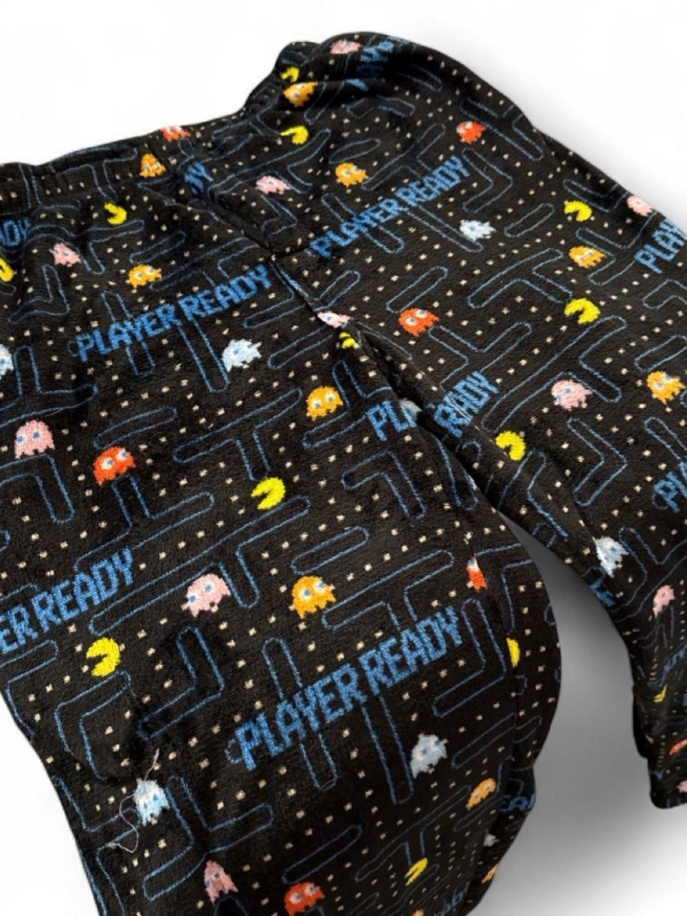 Black 'Player Ready' Pac-Man Inspired Men’s Pajama Bottoms